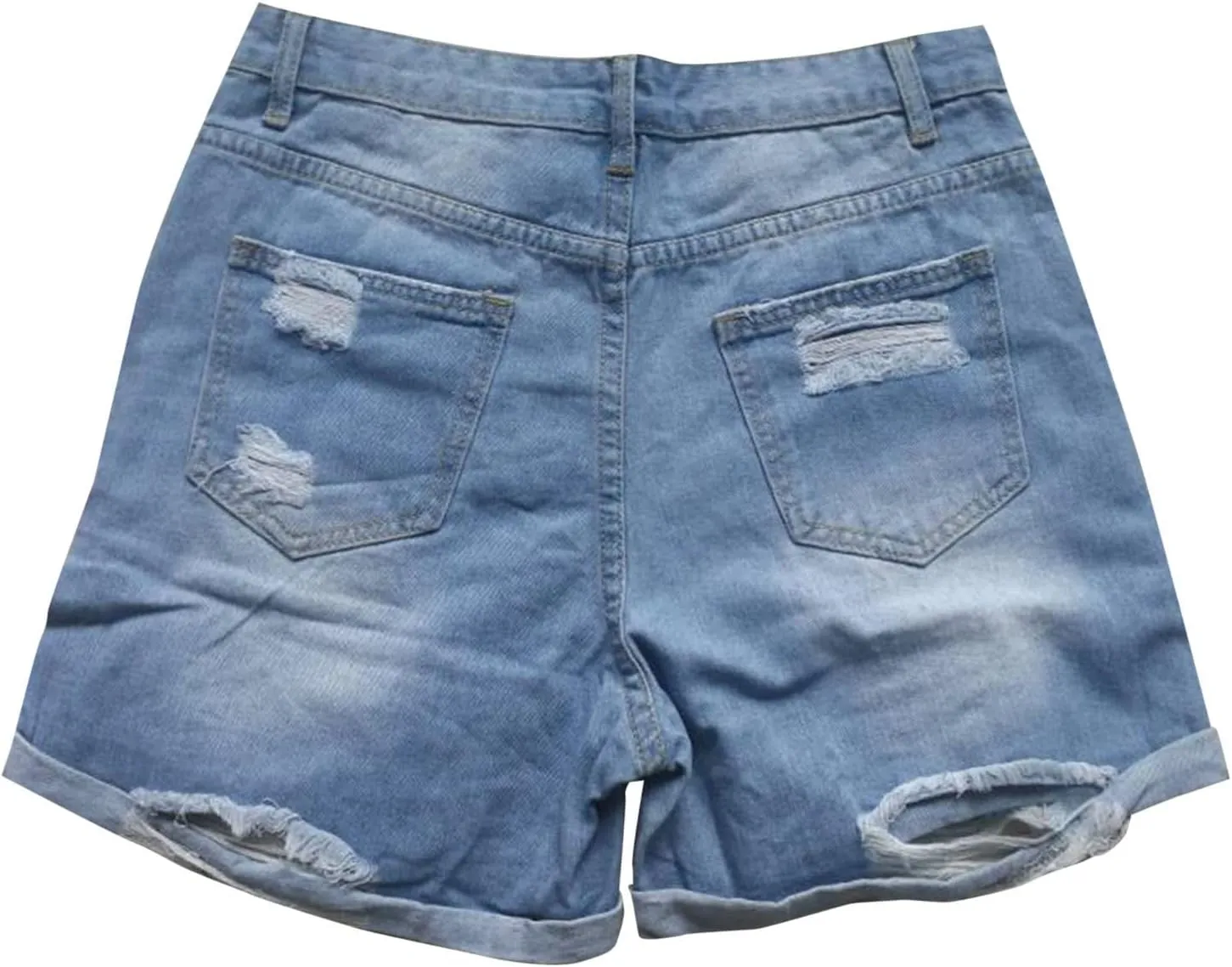 sdbrld Jean Shorts Womens,Womens Denim Shorts High Waisted Folded Hem Short Jean Summer Ripped Jean Shorts 2024 with Pockets