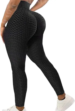 SEASUM Women High Waisted Workout Yoga Pants Butt Lifting Scrunch Booty Leggings Tummy Control Anti Cellulite Textured Tights