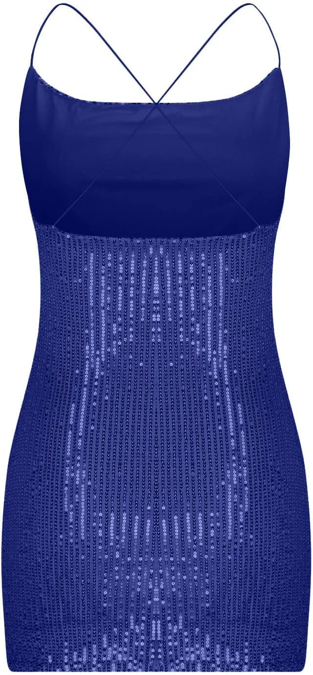 Sexy Dress for Women 2025 Spaghetti Straps Bodycon Mini Dress Solid Color Short Dresses Party Club Dresses