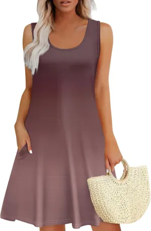 Short Dresses for Women Spring Mini Sun Dress Boho Dress Sleeveless Tank Dress Cover Up Elegant Floral Print Summer