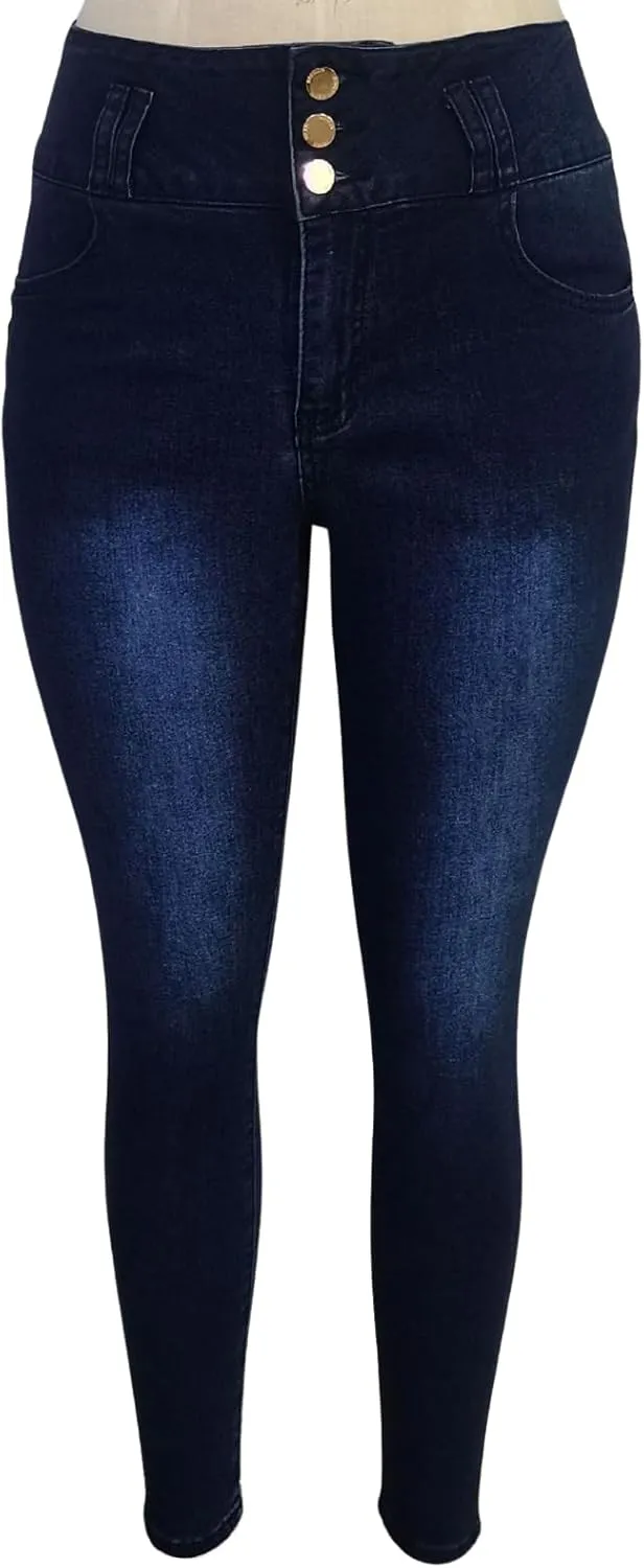 Skinny Jeans for Women High Waisted Butt Lifting Stretchy Curvy Jeans Ripped Slim Fit Denim Pants with Pockets