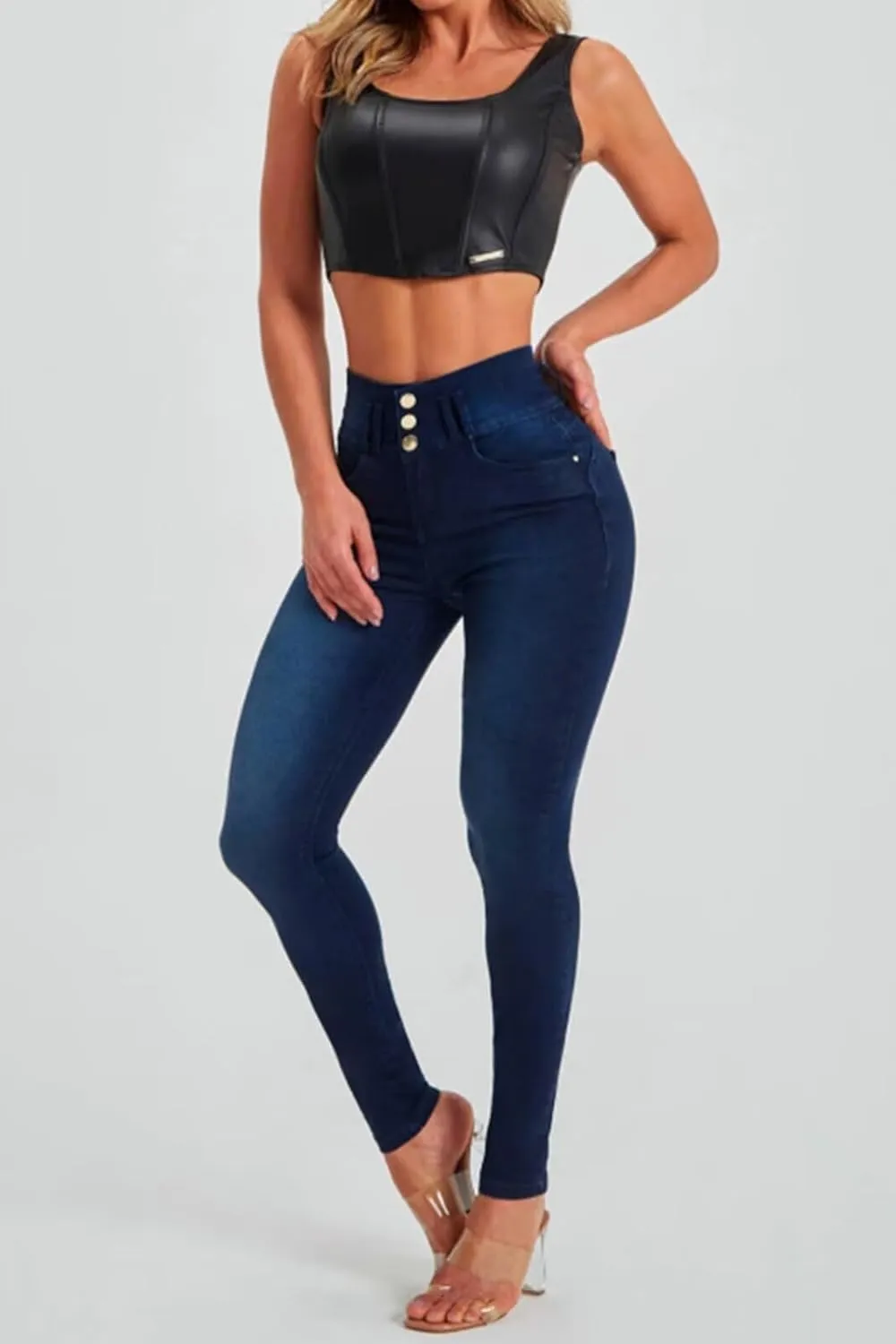 Skinny Jeans for Women High Waisted Butt Lifting Stretchy Curvy Jeans Ripped Slim Fit Denim Pants with Pockets