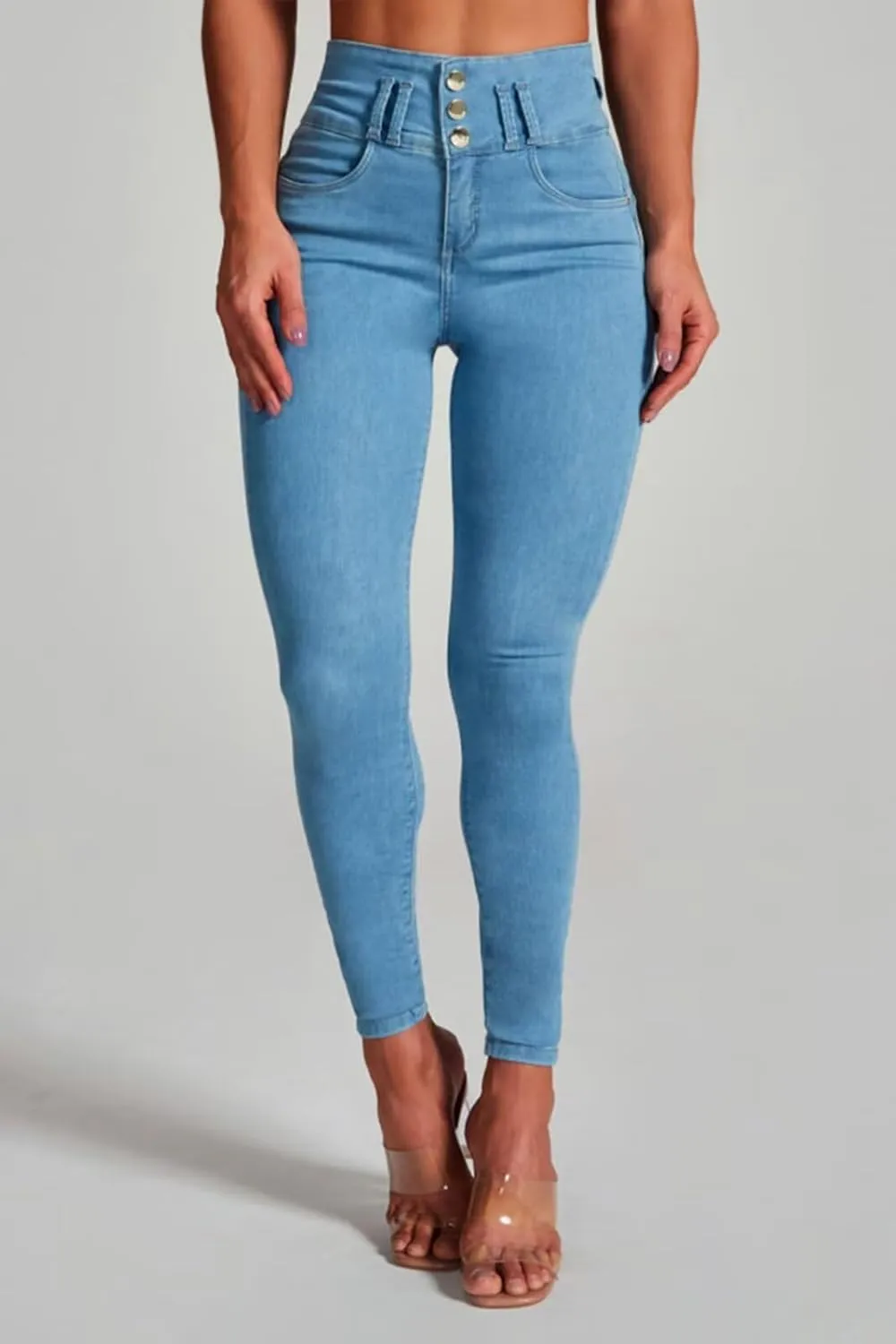 Skinny Jeans for Women High Waisted Butt Lifting Stretchy Curvy Jeans Ripped Slim Fit Denim Pants with Pockets