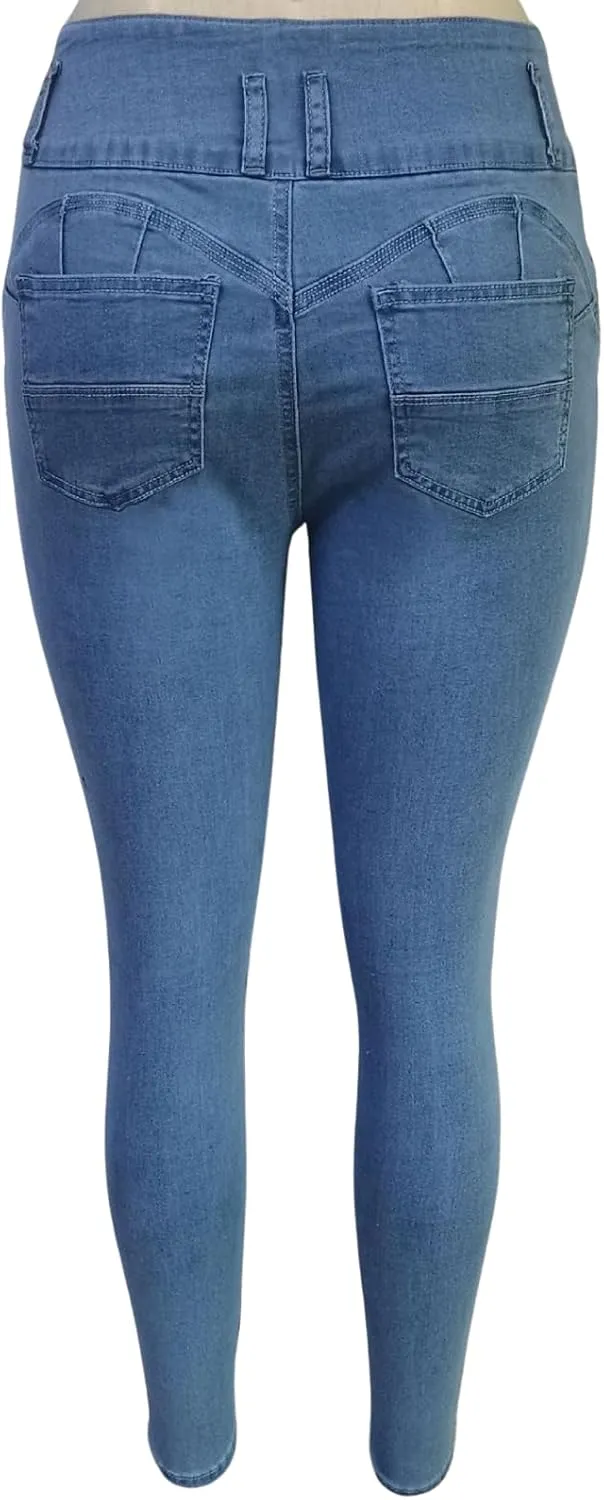 Skinny Jeans for Women High Waisted Butt Lifting Stretchy Curvy Jeans Ripped Slim Fit Denim Pants with Pockets