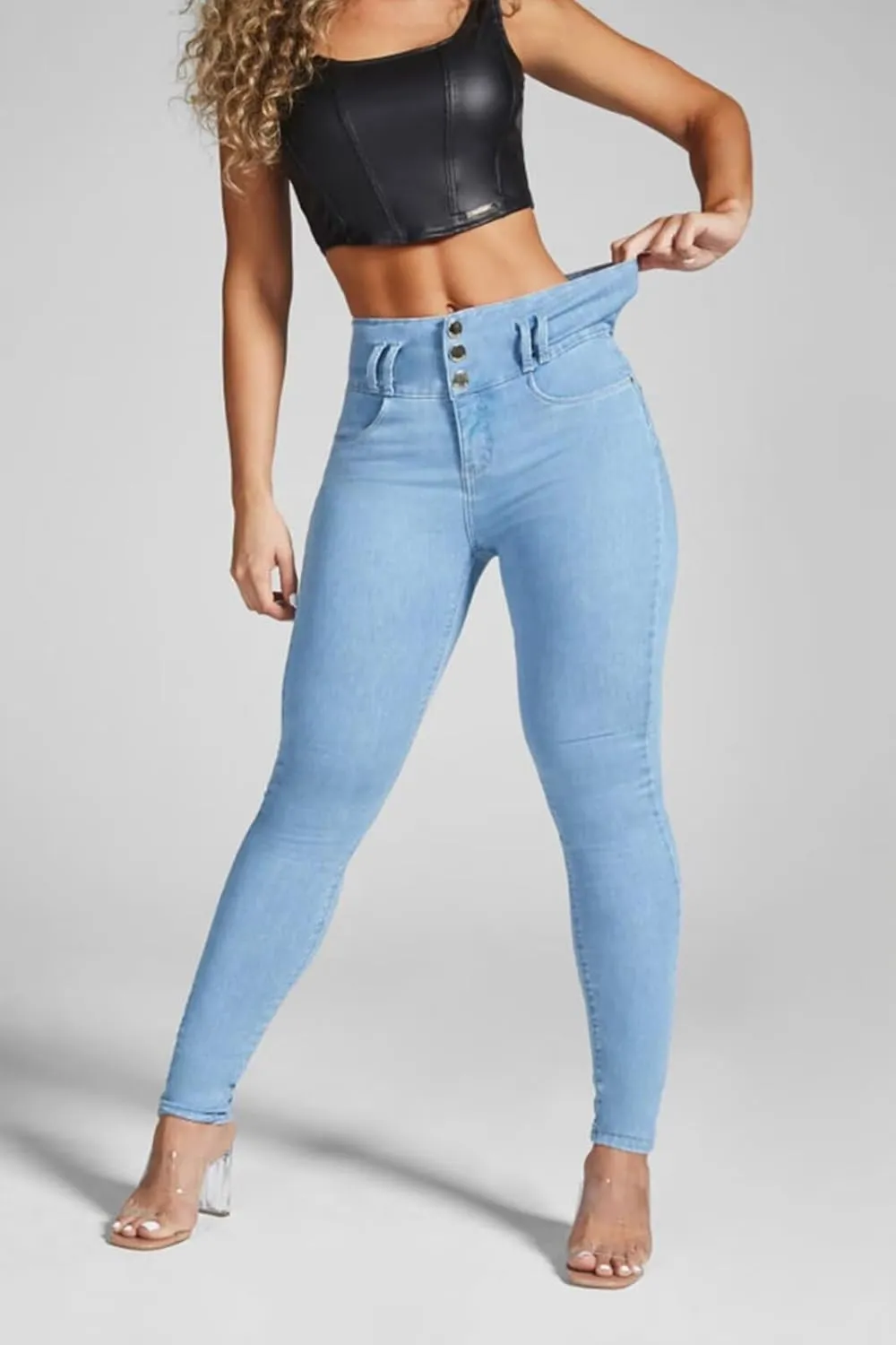 Skinny Jeans for Women High Waisted Butt Lifting Stretchy Curvy Jeans Ripped Slim Fit Denim Pants with Pockets