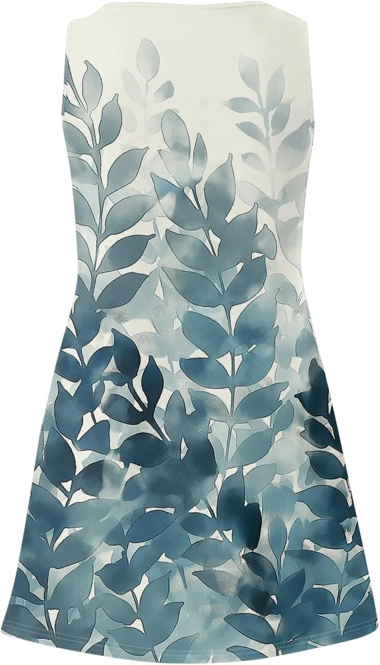 Spring Dresses for Women Sundresses Boho Dress Sleeveless Tank Dress Basic Short Dress Summer Flowy Beach Dresses