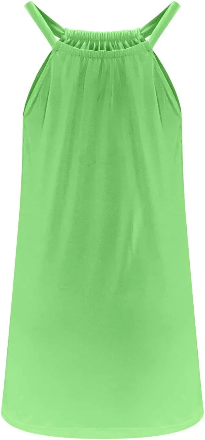 Summer Dresses for Women 2024 Fashion Casual Beach Pleated Tank Dress Sleeveless Crewneck Flowy Shift Sundress