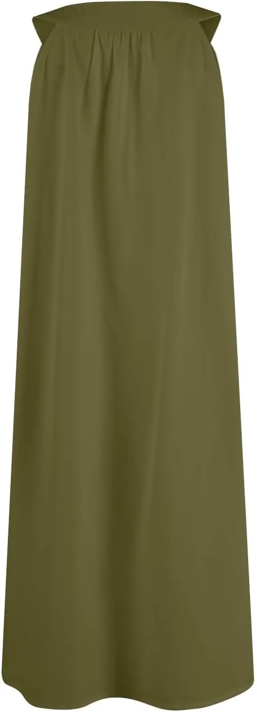 Summer Dresses for Women 2025 Sleeveless V Neck Dress Pleated Tank Mini Dress A-line Swing Loose Sexy Dresses