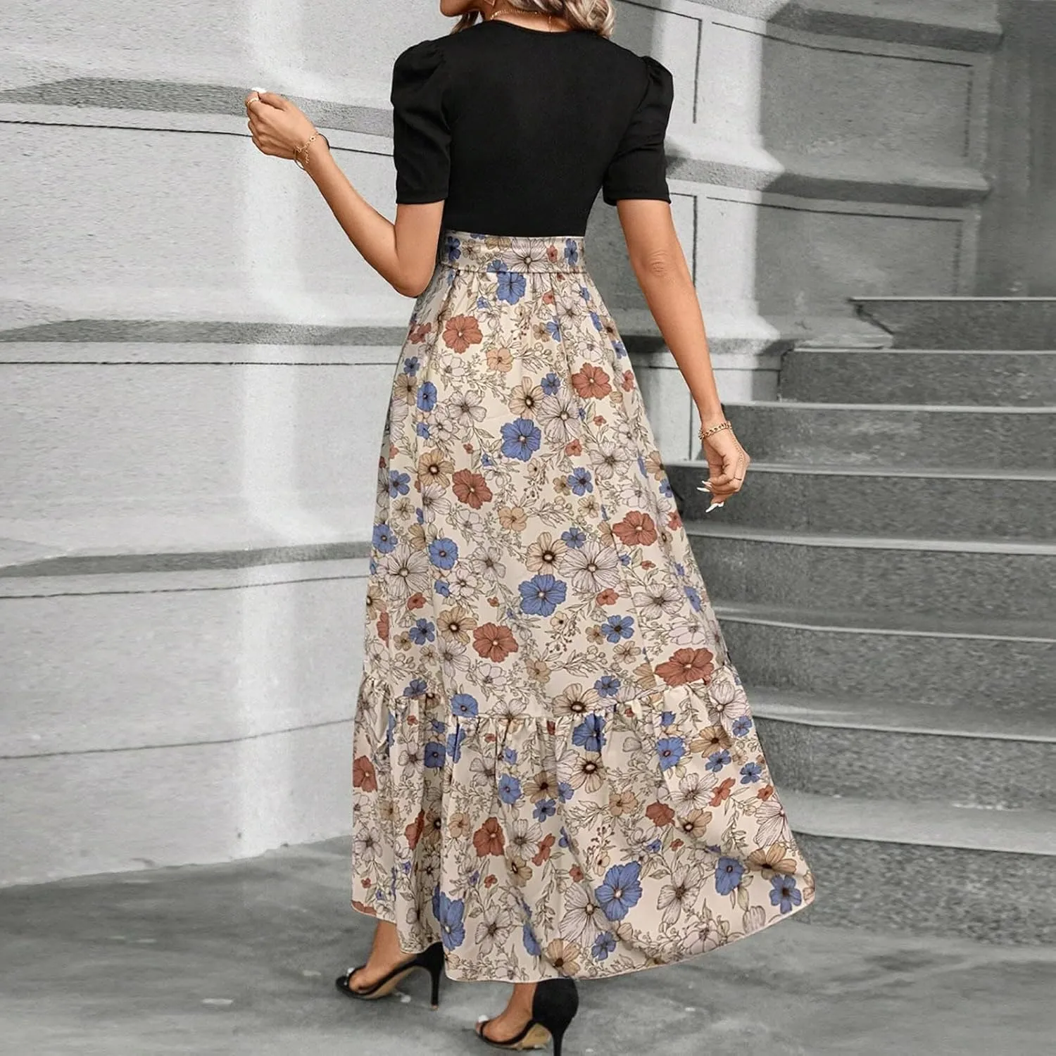 Summer Dresses for Women 2025,Spring Wrap Dress for Women Plus Size A Line Wedding Guest Womens Easter Dresses