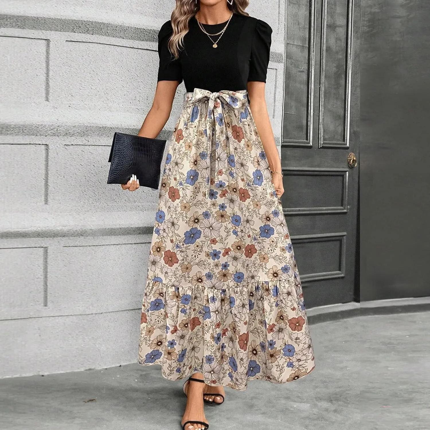 Summer Dresses for Women 2025,Spring Wrap Dress for Women Plus Size A Line Wedding Guest Womens Easter Dresses
