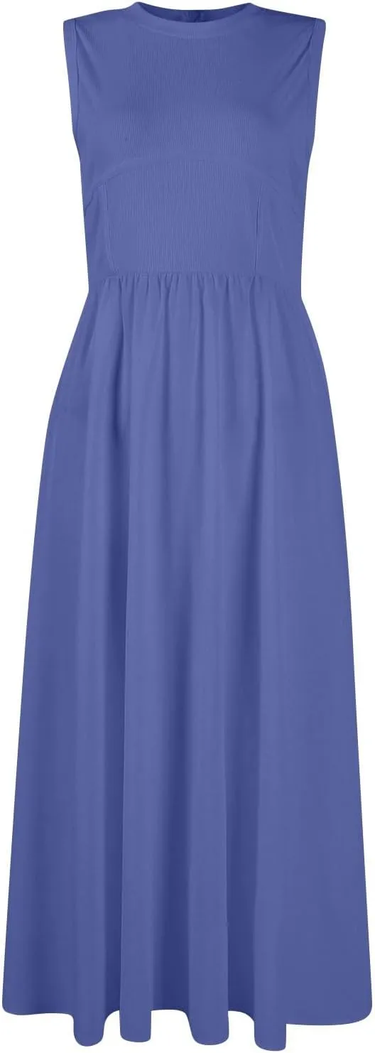 Summer Dresses for Women Sundresses Empire Waist Dresses Tank Dress Work Wrap Dress Ruffle with Pockets