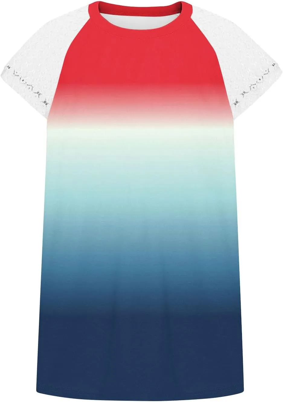Summer Tank Tops for Women Lace Sleeveless Gradient Color Flowy Tees Round Neck Casual Fashion 2025 Beach Shirts Top