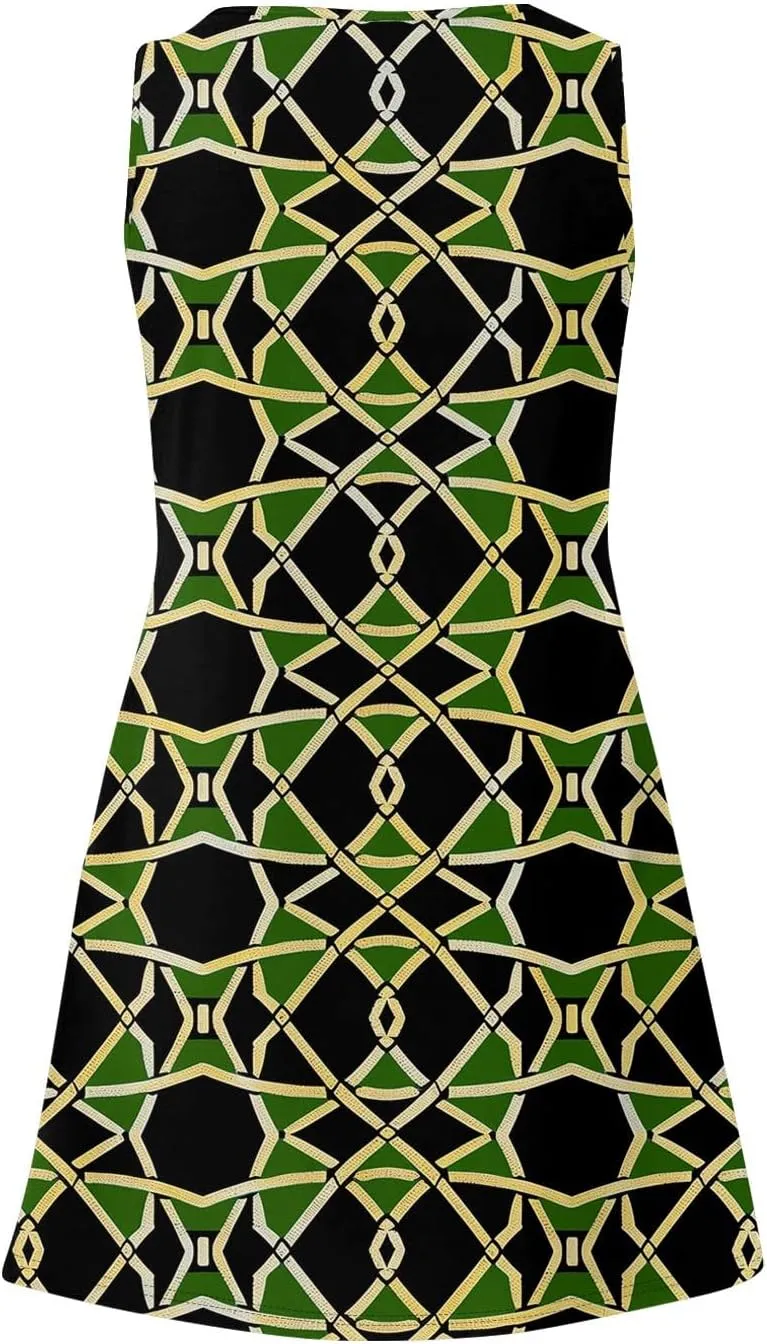 Sundresses for Women Tank Dress Summer Beach Dress Cover Up Short Dresses Sleeveless Cute Floral Dresses with Pocket