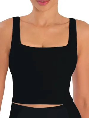 Sunzfly Women Square Neck Sport Bra with Removable Pads, Built-in Bra Crop Tank Top Summer Sleeveless Camisole Workout Yoga