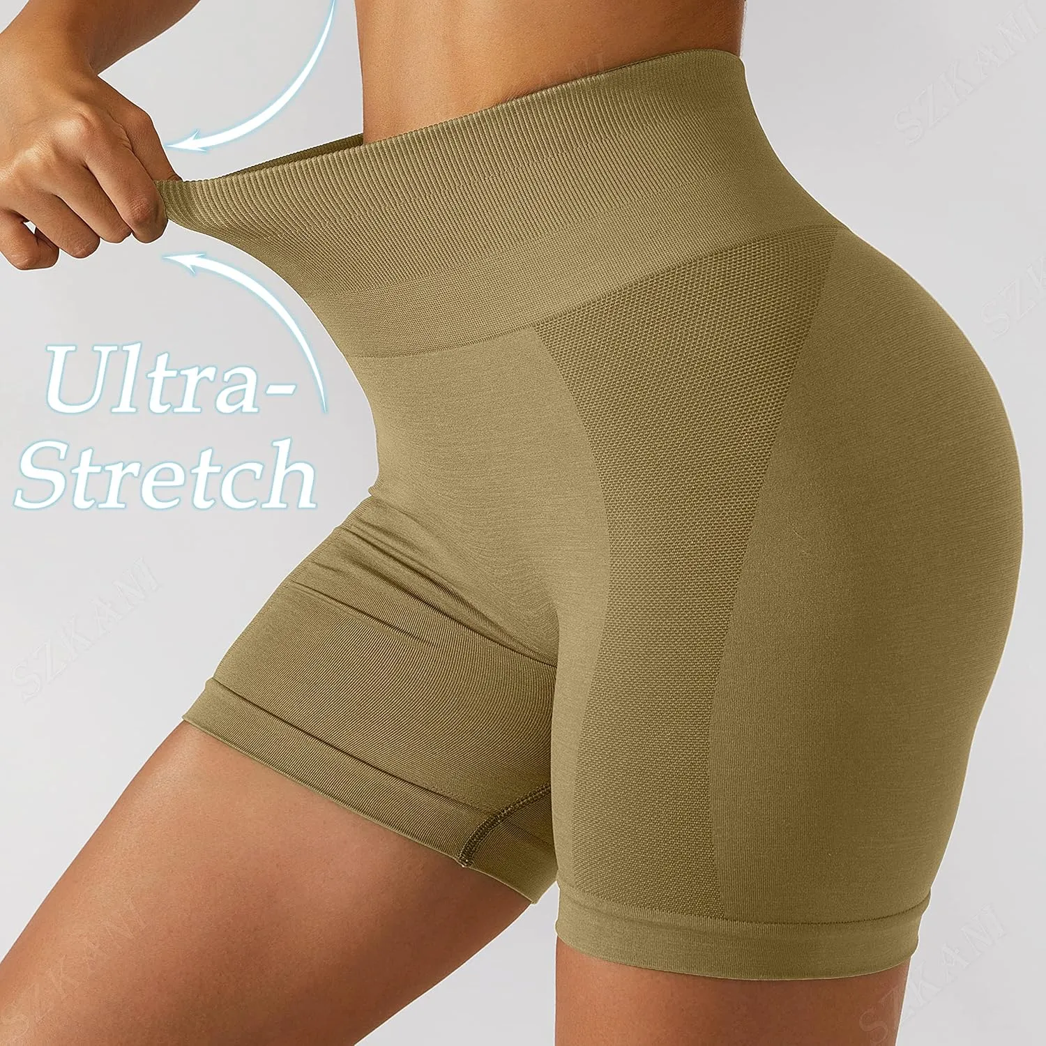 SZKANI Butt Lifting Workout Shorts for Women Booty Seamless Scrunch Butt Gym Shorts High Waist Yoga Biker Shorts