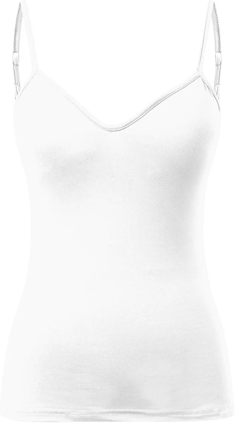 Tank Top for Women Wtih Shelf Bra Spaghetti Straps Camisole Basic Padded Cotton Cami Shirts
