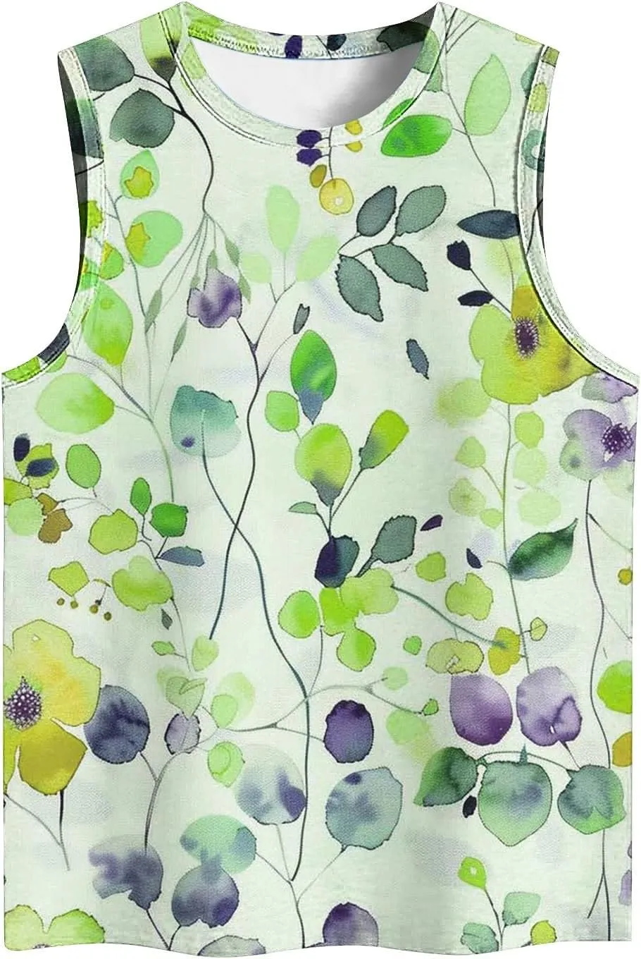 Tank Tops for Women Trendy Colorblock Printed Sleeveless Crew Neck Camisole Casual Trendy Vacation Tunic Shirts 2025
