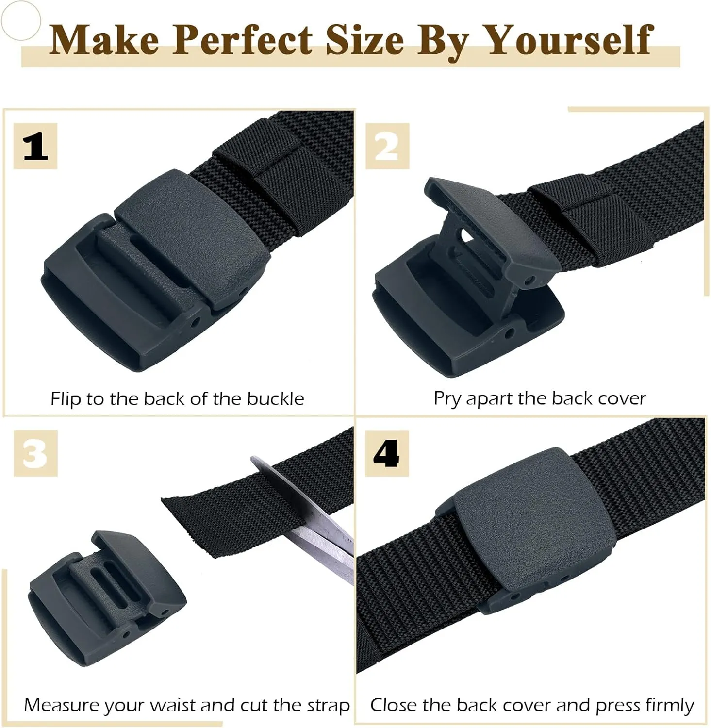 Tarpop 10 Pack Nylon Military Belts for Men Canvas Web Woven Waist Breathable Nylon Belt for Men, 47 Inch