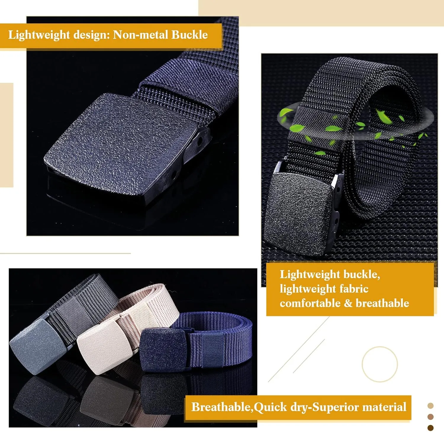 Tarpop 10 Pack Nylon Military Belts for Men Canvas Web Woven Waist Breathable Nylon Belt for Men, 47 Inch