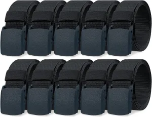 Tarpop 10 Pack Nylon Military Belts for Men Canvas Web Woven Waist Breathable Nylon Belt for Men, 47 Inch
