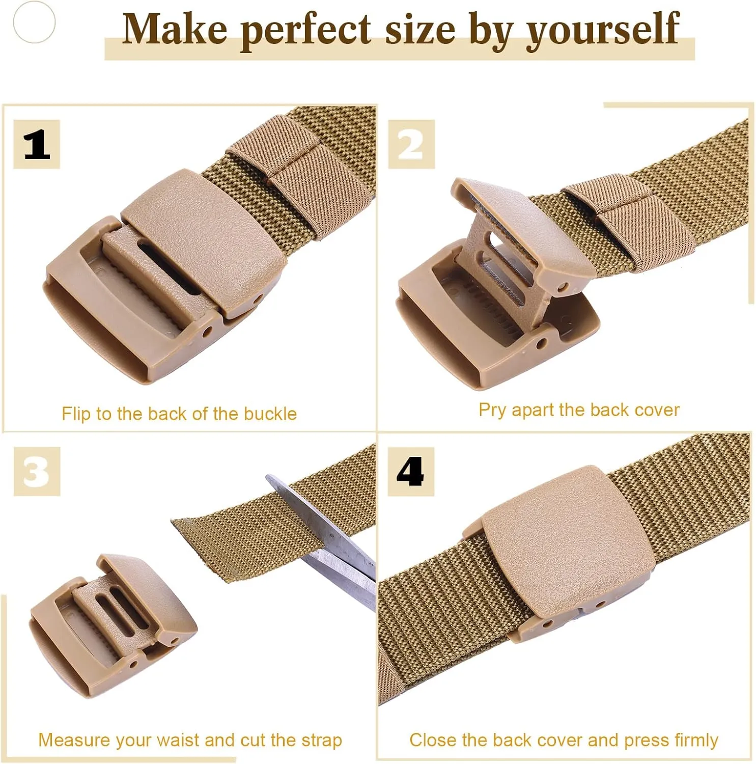 Tarpop 10 Pack Nylon Military Belts for Men Canvas Web Woven Waist Breathable Nylon Belt for Men, 47 Inch