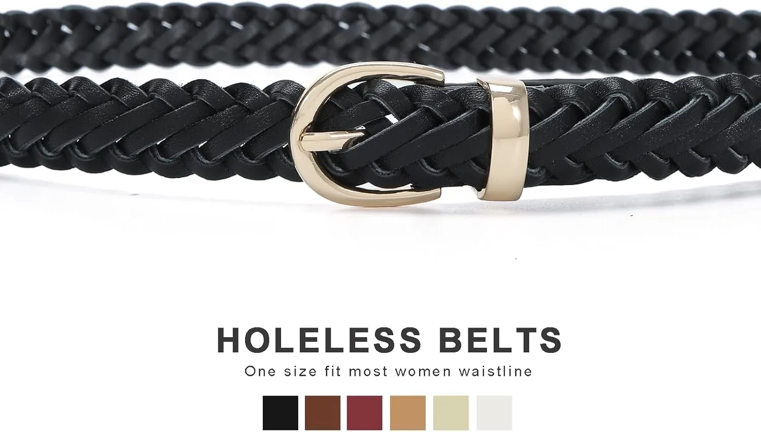 Thin Braided Belts for Women Classic Waist Belt Skinny Woven Strap for Jeans Pants Dress