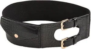 TOPACC Elastic Wide Belts for Women Dresses Cowgirl Fashion Black Waist Cinch Belt Stretch with Pouch