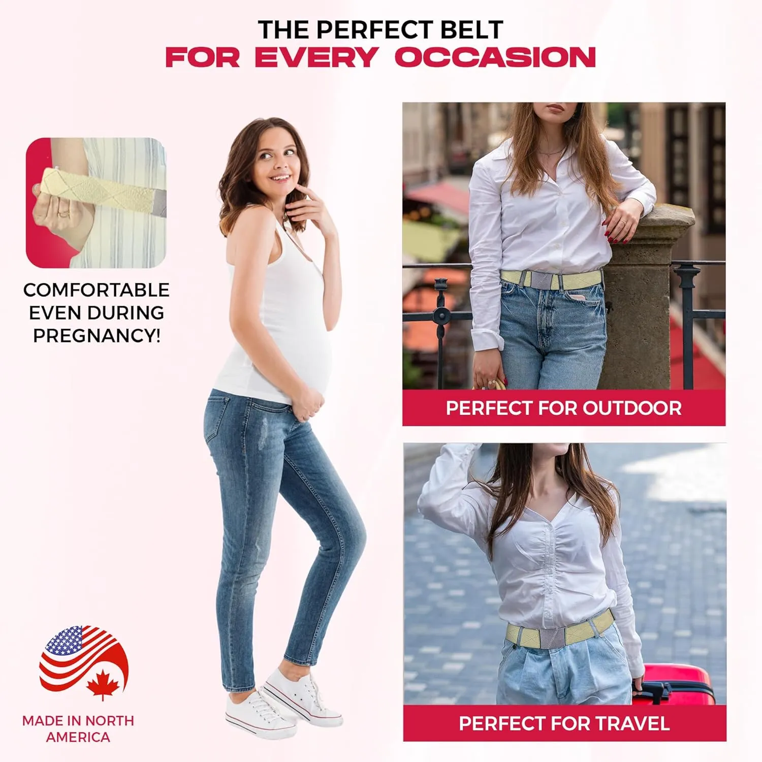 Truth Elastic Belts for Women & Men, Adjustable Flat Buckle, Invisible Stretch Belts for Jeans, Pants and Plus Sizes