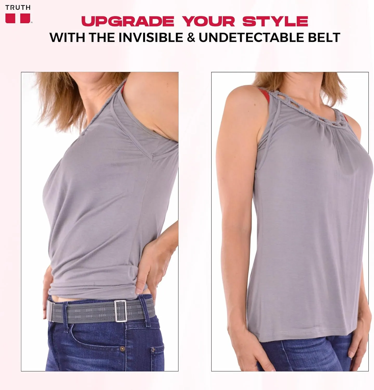 Truth Elastic Belts for Women & Men, Adjustable Flat Buckle, Invisible Stretch Belts for Jeans, Pants and Plus Sizes