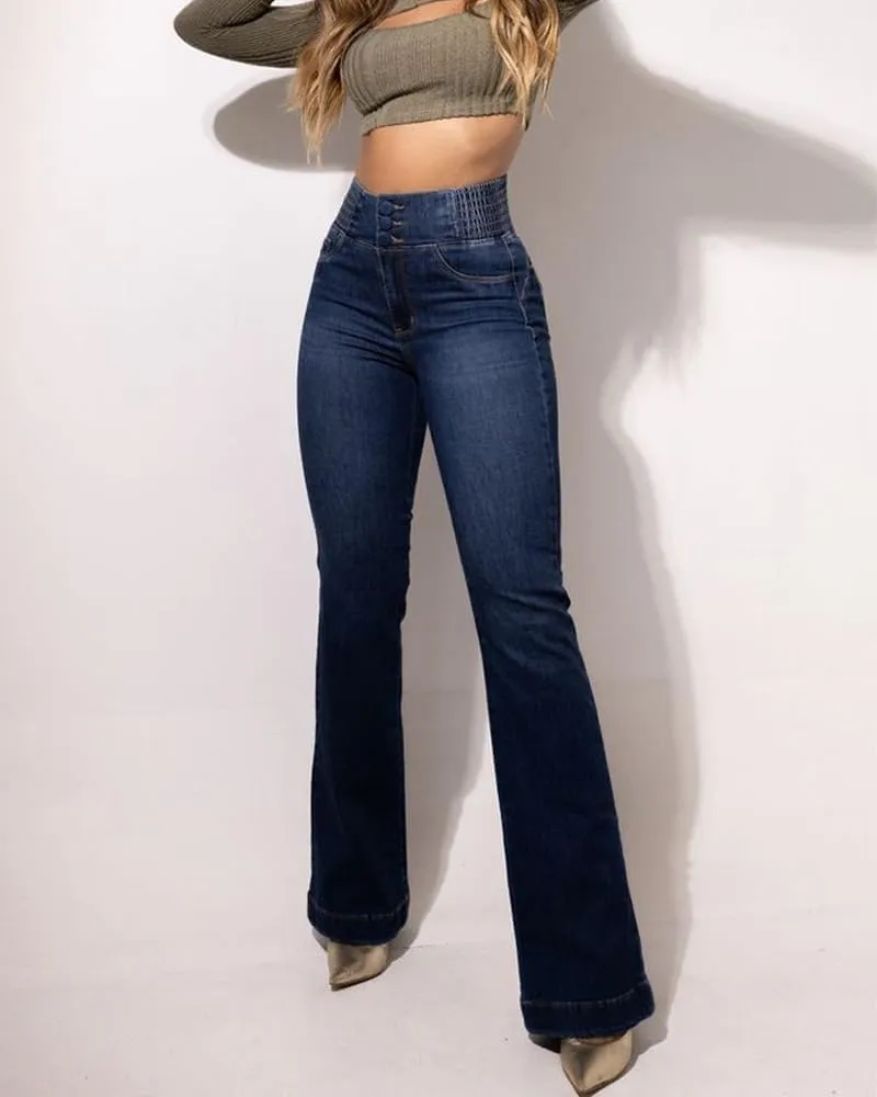 utcoco High Waisted Bootcut Jeans for Women 2025 Trendy Stretch Slim Fit Bell Bottom Flare Jeans for Women