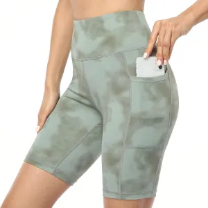 UURUN Yoga Shorts for Women, High Waist Biker Shorts, Tummy Control Workout Short with Side Pockets