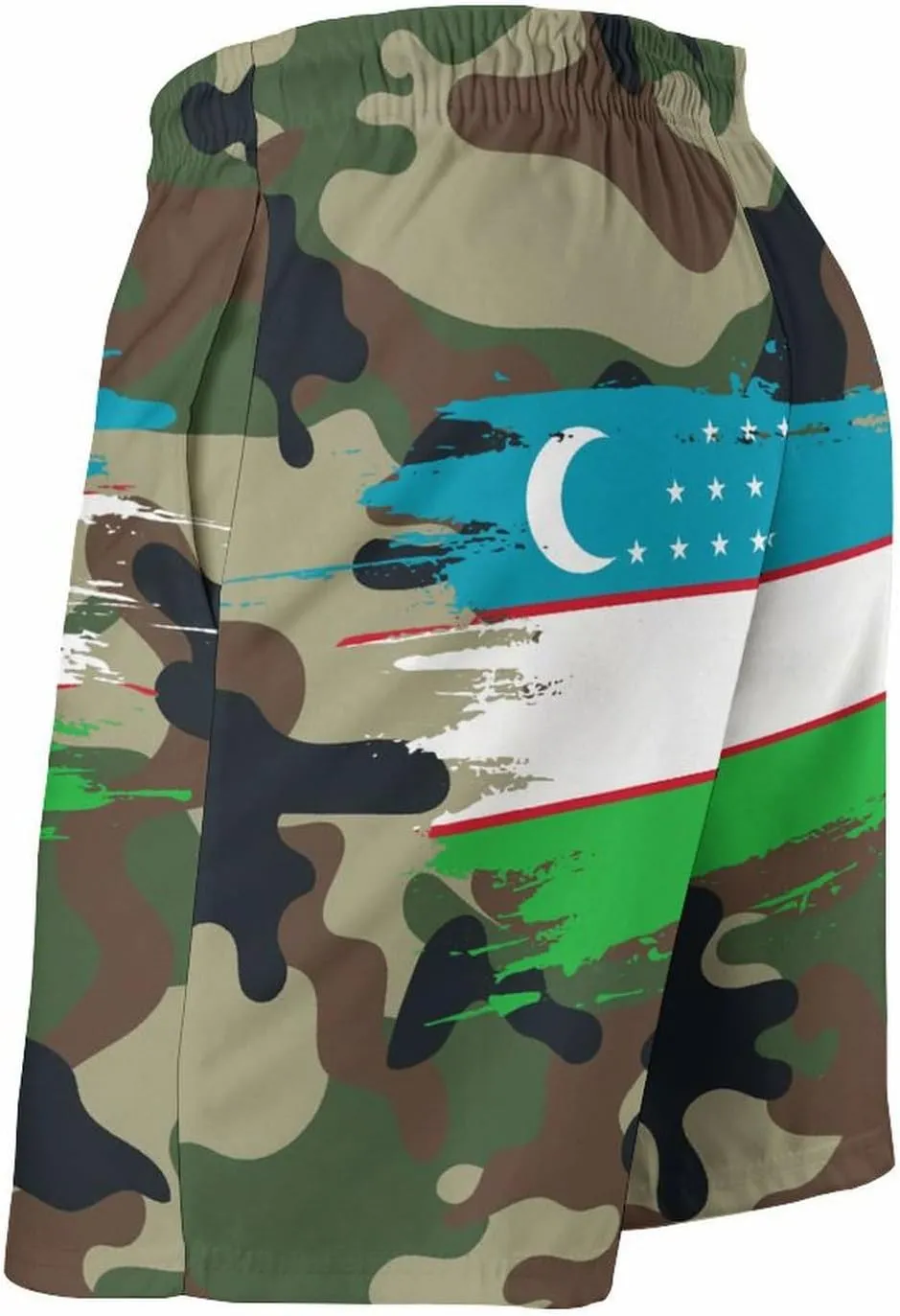 Uzbekistan Flag Hand Drawn Men's Swim Trunks Beach Board Shorts Surf Quick Dry Swimsuit Swim Shorts,