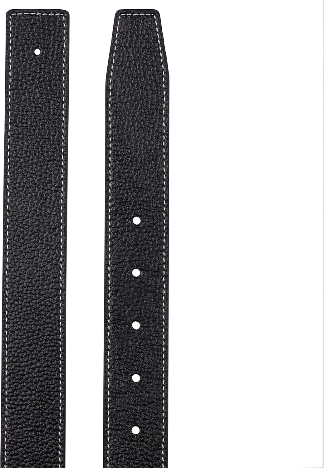 UzHot Reversible H Full Grain Leather Belt Strap Without Buckle Blank Replacement Strip For Women And Men 32mm Wide