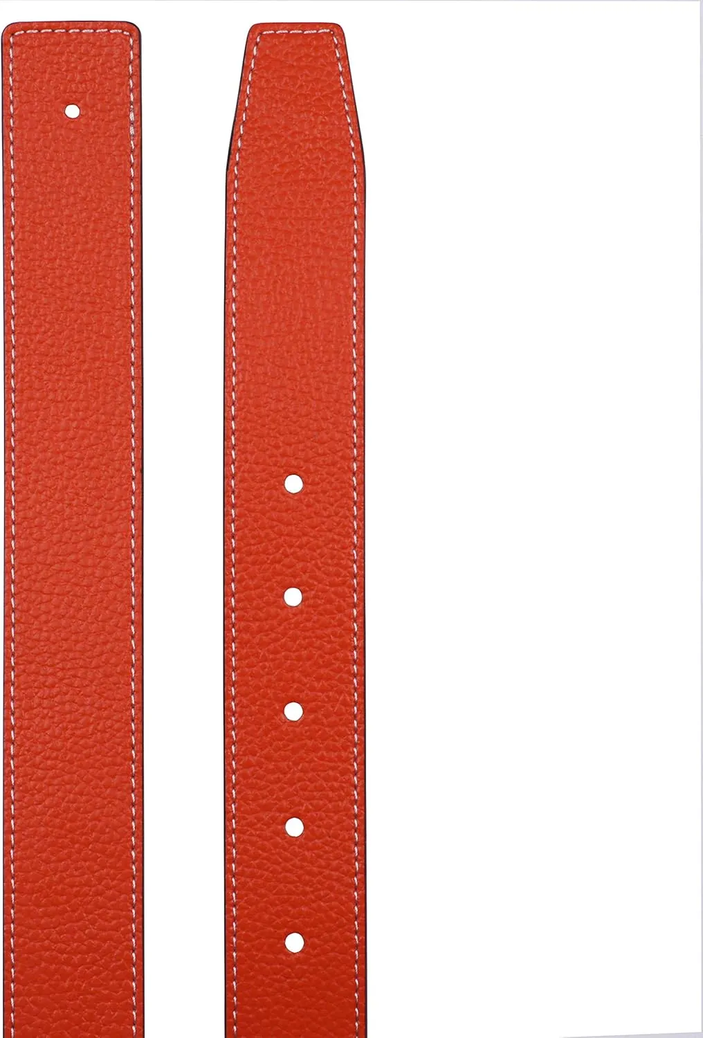 UzHot Reversible H Full Grain Leather Belt Strap Without Buckle Blank Replacement Strip For Women And Men 32mm Wide