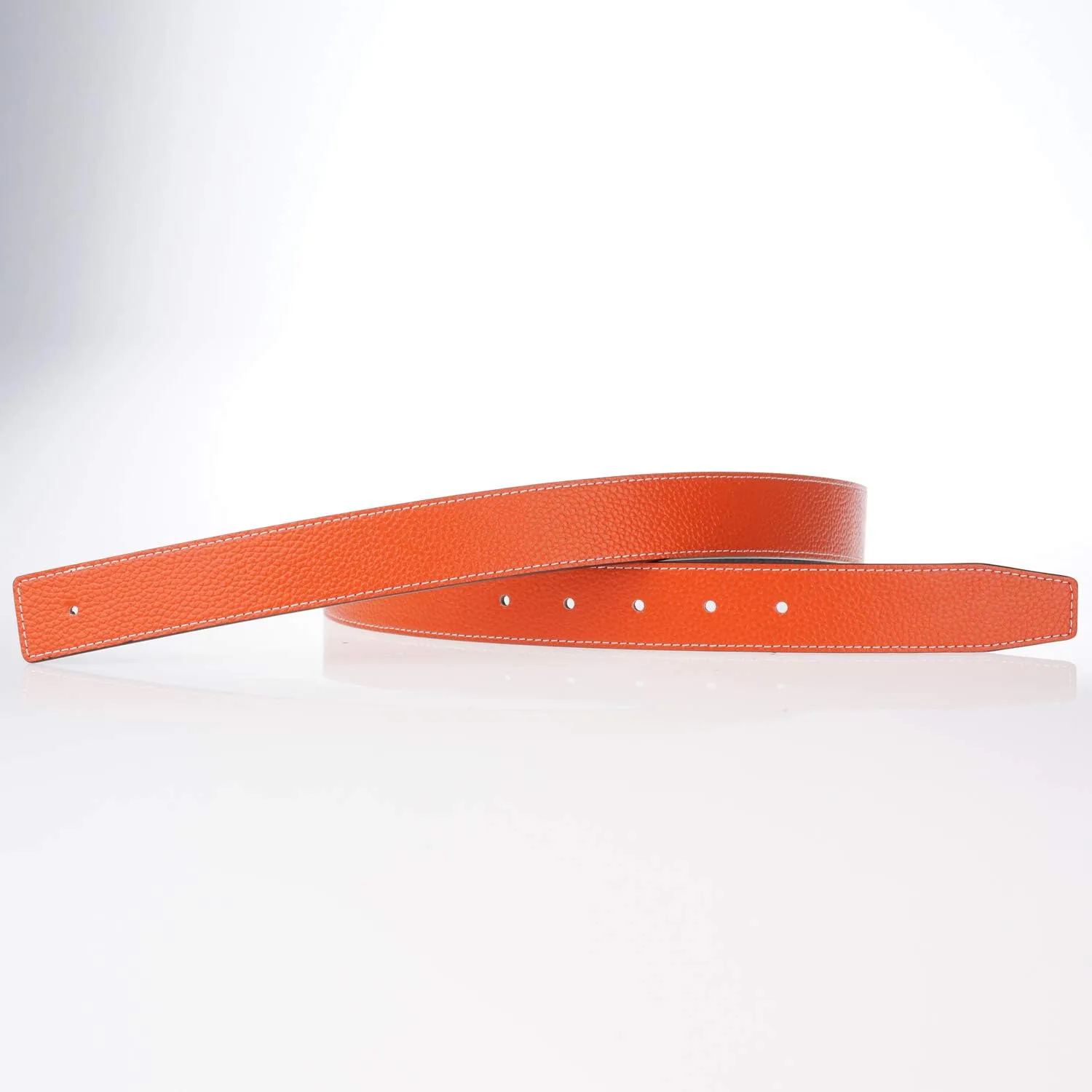 UzHot Reversible H Full Grain Leather Belt Strap Without Buckle Blank Replacement Strip For Women And Men 32mm Wide