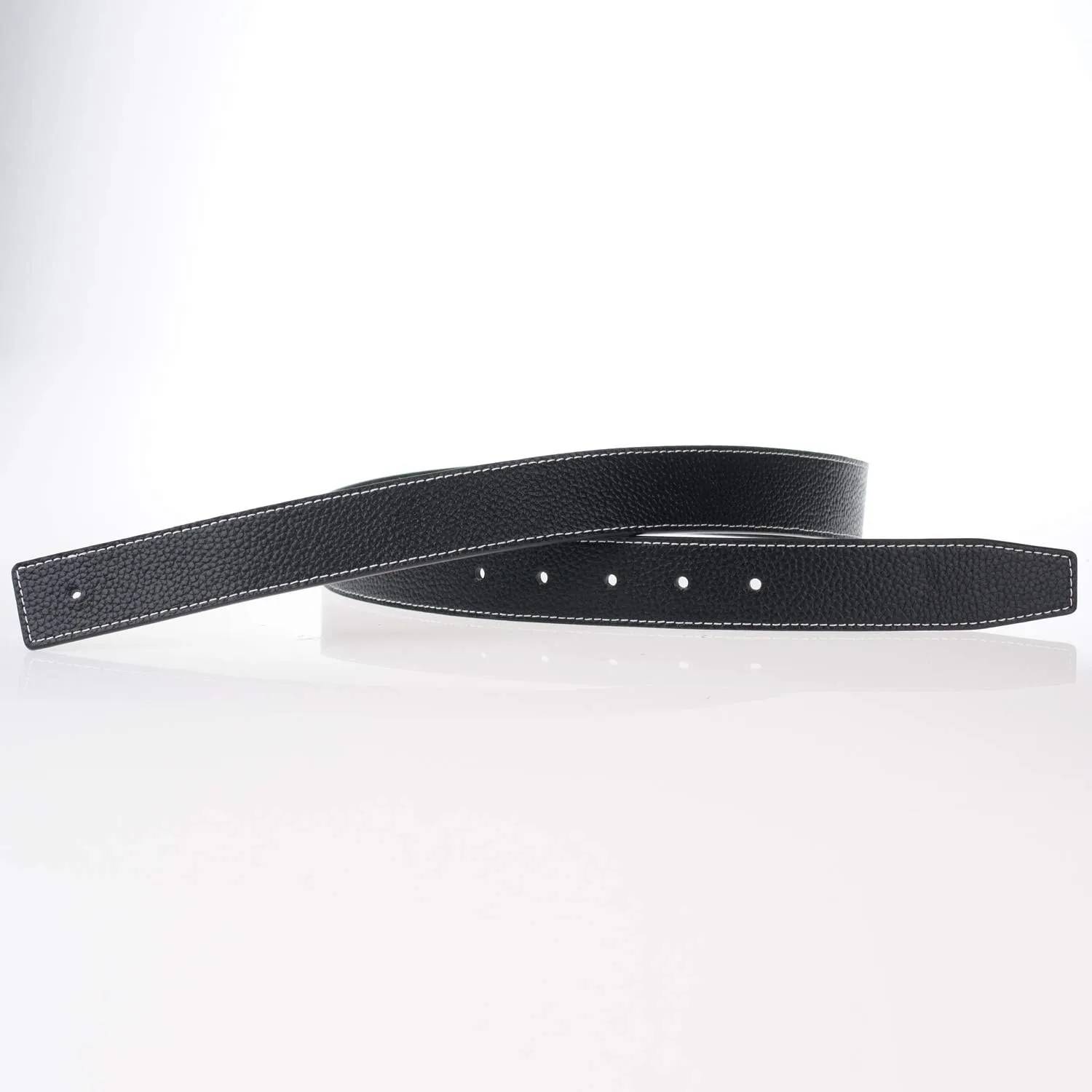 UzHot Reversible H Full Grain Leather Belt Strap Without Buckle Blank Replacement Strip For Women And Men 32mm Wide