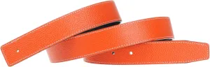 UzHot Reversible H Full Grain Leather Belt Strap Without Buckle Blank Replacement Strip For Women And Men 32mm Wide