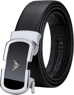 VANNANBA Leather Ratchet Belts for Men Automatic Buckle Casual Belt,with Gift Box