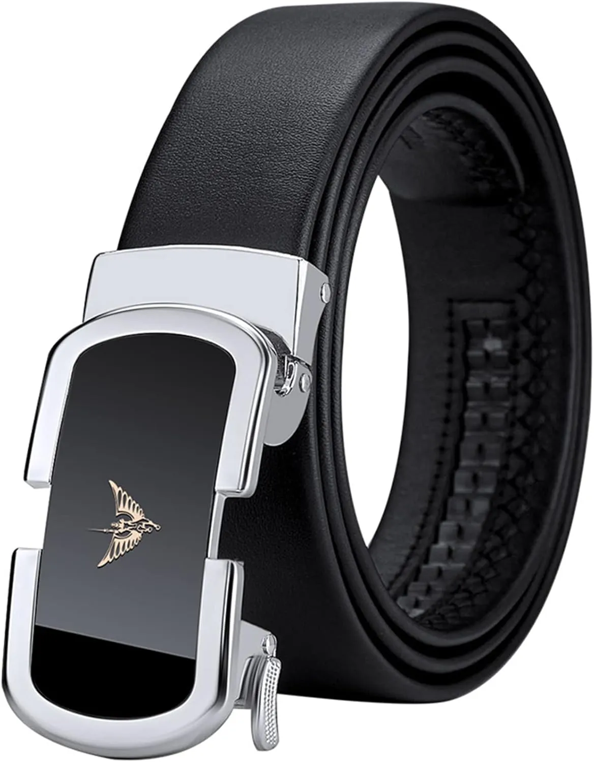 VANNANBA Leather Ratchet Belts for Men Automatic Buckle Casual Belt,with Gift Box