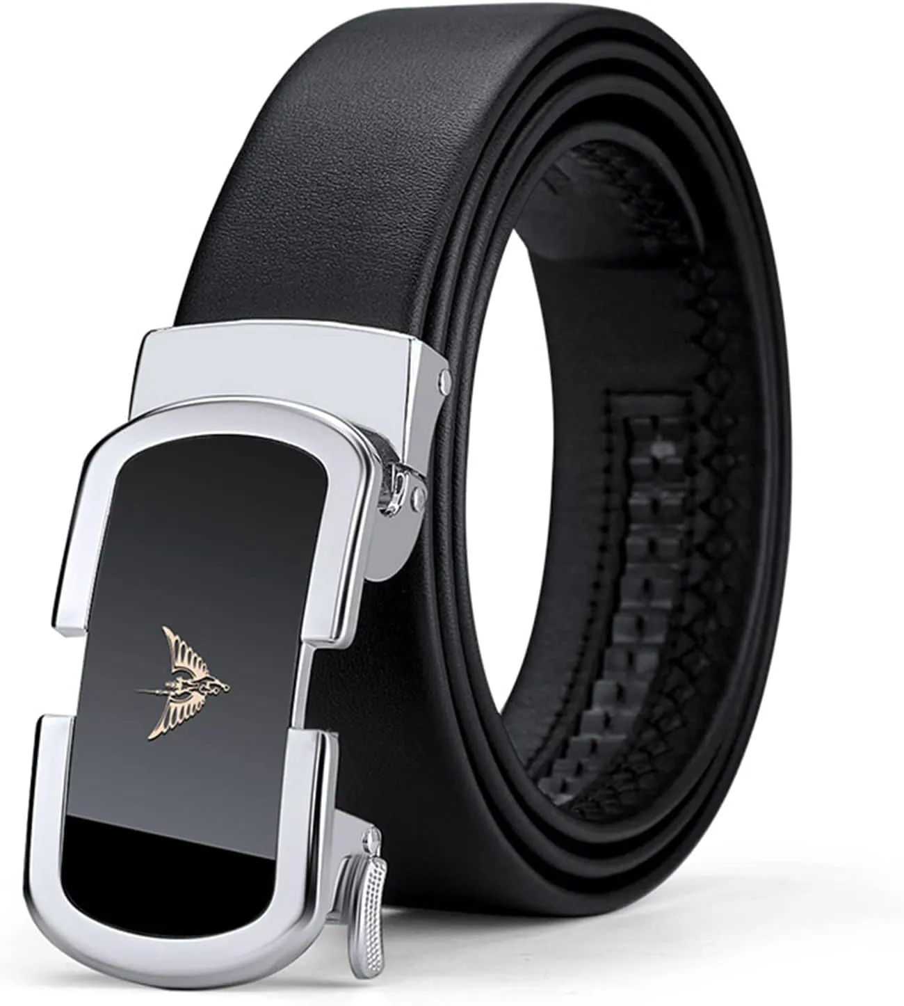 VANNANBA Leather Ratchet Belts for Men Automatic Buckle Casual Belt,with Gift Box