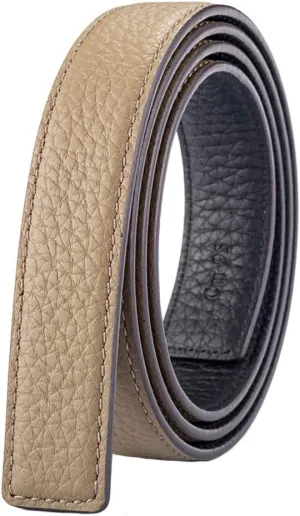 Vatee's Women's Reversible Real Leather Replacement Belt Strap without Buckle 1"/25mm Wide