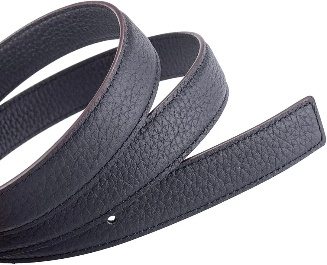 Vatee's Women's Reversible Real Leather Replacement Belt Strap without Buckle 1"/25mm Wide