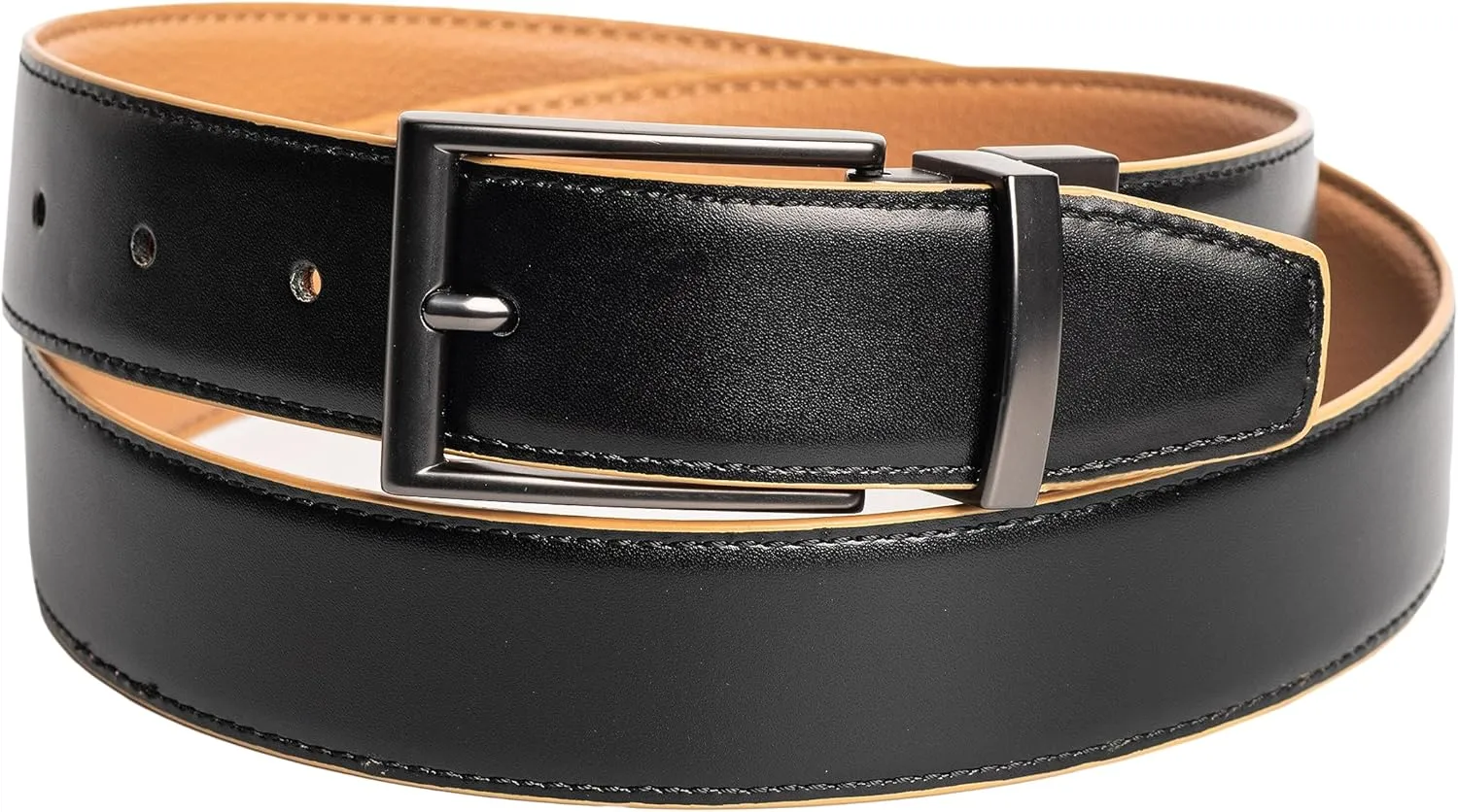 Vince Camuto Belts Men | Reversible with a Gun Metal Belt Buckle | Bonded Leather Belt Tailored for Men
