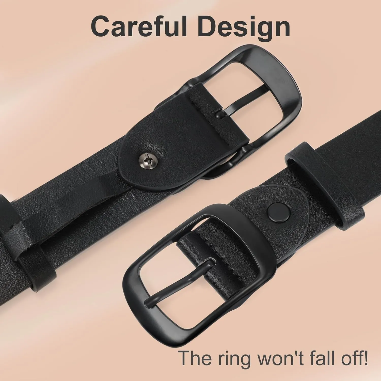 VONMELLI 2 Packs Women Leather Belts for Jeans Fashion Leather Ladies Waist Belt