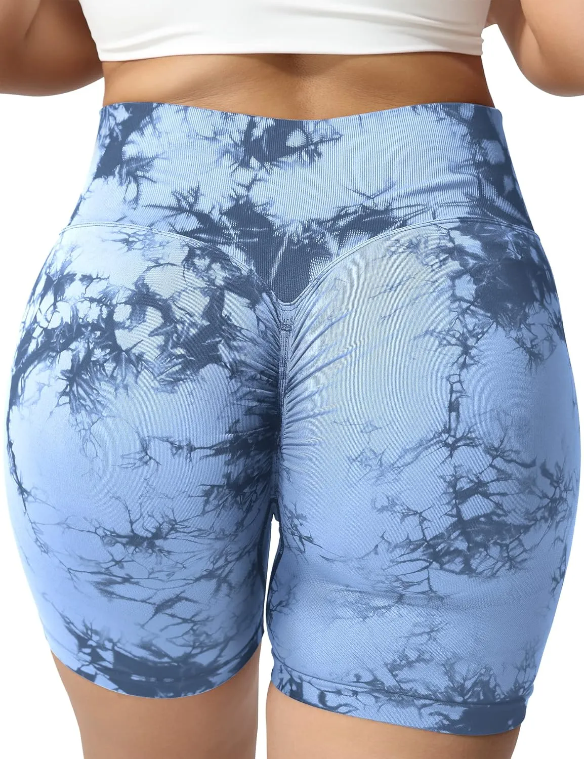 VOYJOY High Waist Seamless Shorts Scrunch Butt Contour Gym Yoga Shorts