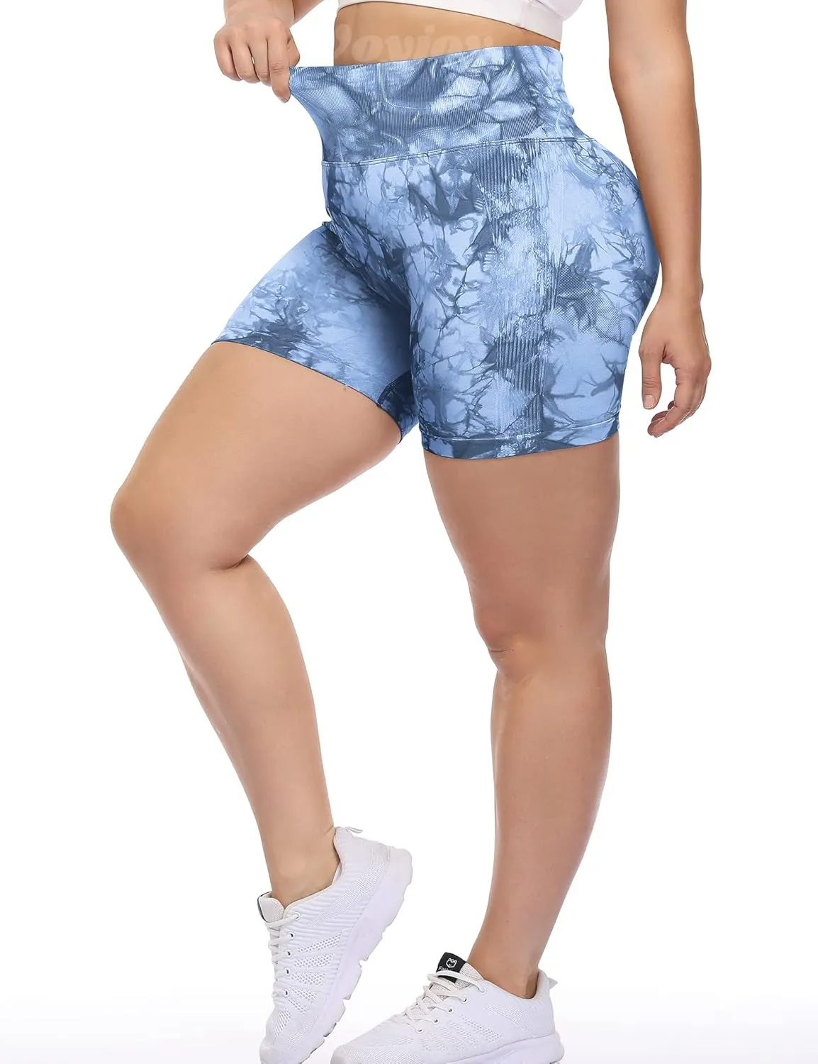 VOYJOY High Waist Seamless Shorts Scrunch Butt Contour Gym Yoga Shorts