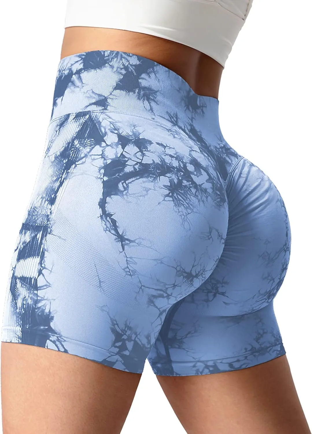 VOYJOY High Waist Seamless Shorts Scrunch Butt Contour Gym Yoga Shorts