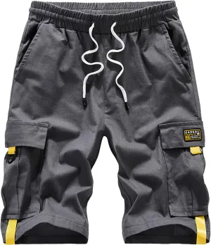 VtuAOL Women's Cargo Shorts Elastic Waist Comfy Cotton Loose Fit Shorts