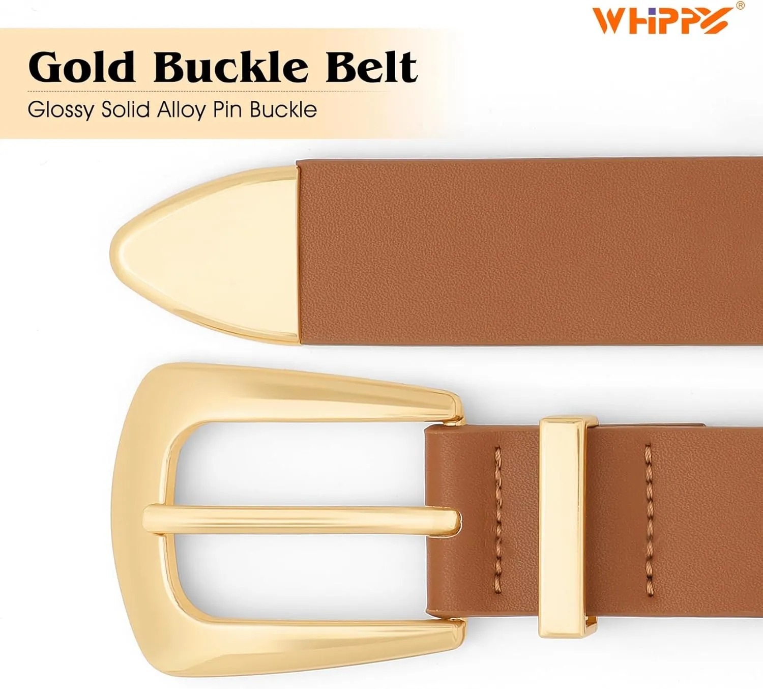 WHIPPY Women Leather Belt for Jeans Pants Dresses Fashion Ladies Western Leather Belt