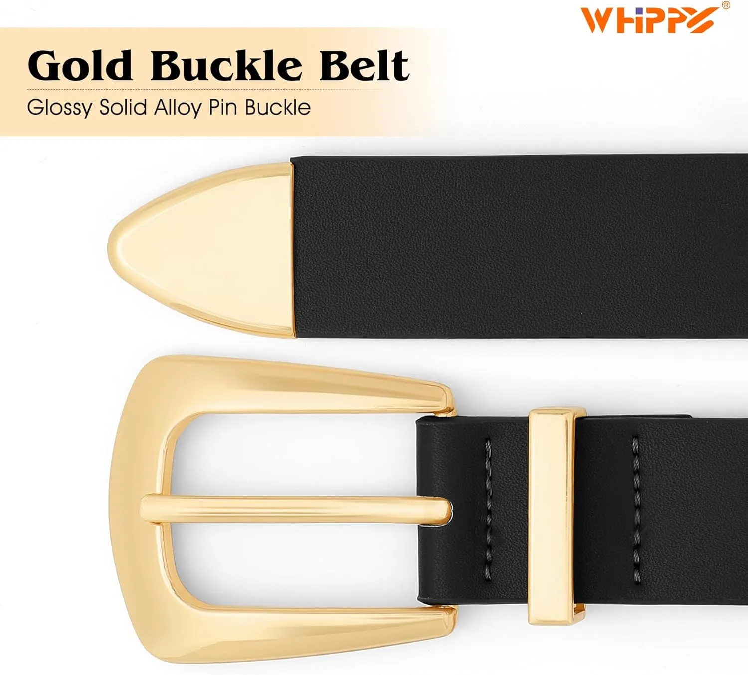 WHIPPY Women Leather Belt for Jeans Pants Dresses Fashion Ladies Western Leather Belt